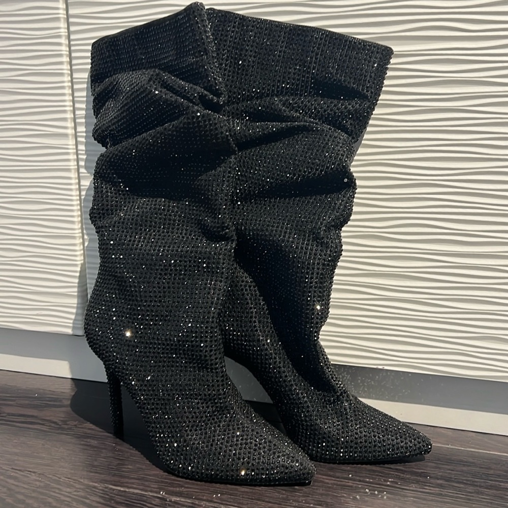 Jessica Simpson Mid Calf Black Crystal Boots 🖤 💎